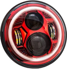 Llc-icc-7r Letric Lighting Wide-array Led Headlight 7 Inch Red #llc-icc-7r Indian