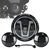 Lw1850 Jf03b Movotor Harley Inch Led Headlight Amber Halo White 689550332634