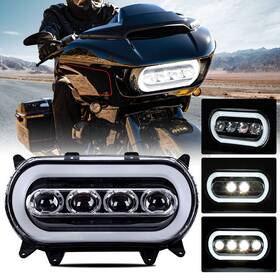 Lx-light 612715246361 130w Led Headlight Hi-lo Beam Drl Projector Lamp For Road Glide Fltrx 2015-2024