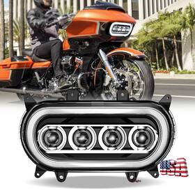 Lx-light 686585192806 Fit For Road Glide 2015-2024 Motorcycle 2025 Newest 150w Led Headlight Halo Ring