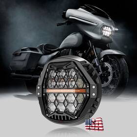 Lx-light 692090994903 For Harley Street Glide Softail Flhx Newest 7 Inch Led Projector Headlight Hi-lo Drl