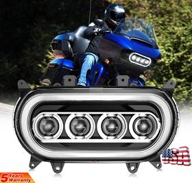 Lx-light 717931381350 New Type Led Headlight For Harley Touring Road Glide Fltrx 2015-2024 With Halo Drl