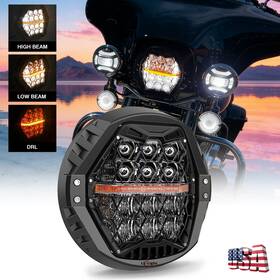 Lx-light 754137410194 120w 7ftft Led Drl Headlight For Harley Street Glide Flhx Road King Classic Flhrc