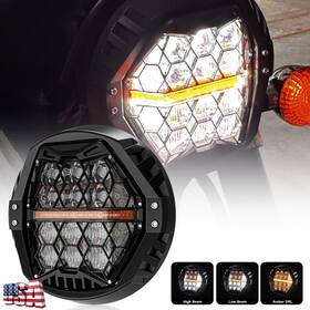 Lx-light 760314003424 7ftft Motorcycle Led Headlight Drl For Harley Road King Street Glide Electra