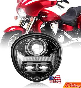 Lx-light 760314003493 2010-2017 For Yamaha V Star 1300 Motorcycle Emc Led Headlight With Hi-lo Drl Lamp
