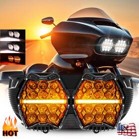Lx-light 762891744226 For Harley Road Glide Fltrx Special Fltrxs 2015-2024 7 Inch Dual Led Headlight With Drl
