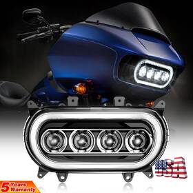 Lx-light 762891744295 Newest Motorcycle Led Drl Headlight Emc Fit For Harley Road Glide Ultra 2015-24