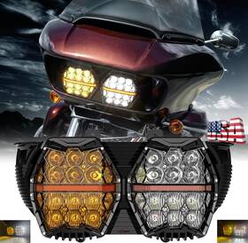 Lx-light 762891744721 Two Color Len Led Dual Headlight For Harley Road Glide Special Fltrxs 2015-2023