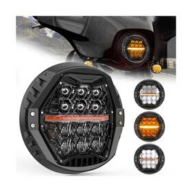 Lxhc7by Lx-light Dot Approved 1000% Bright 120w 7ftft Motorcycles Led Headlight With Amber Turn