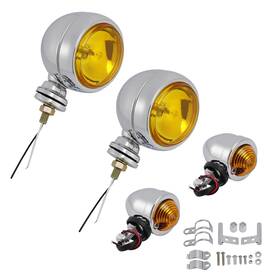 M513-b130-chr Madhornets #d20 Headlight Lamp Spotlight Universal Coler Switch Fits Chrome For Motorcycle