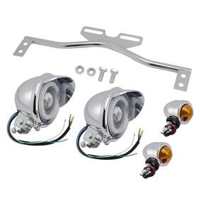 M513-b132-chr Madhornets #d22 Headlight Lamp Spotlight Universal Coler Switch Fits Chrome For Motorcycle