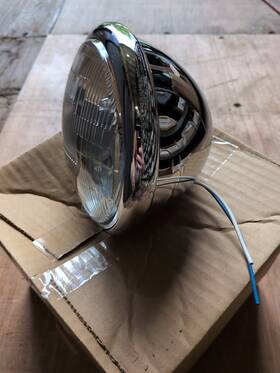 11015 Midusa Chopper Bobber 5 3/4 Headlight Assembly W Hi Beam Chrome