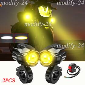 Mod M402 2pcs White Yellow Led Work Fog Light Fit Kawasaki Vn Vulcan 500 750 800 900 1700