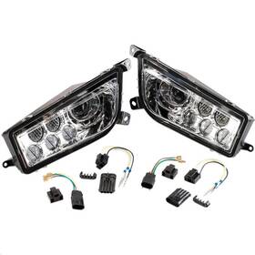 100-3352-pu Moose Utility Led Headlights - Chrome Atv/utv 2001-2227
