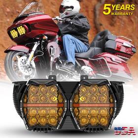 15rg001hl25 Mot Led Dual Headlight Yellow Cover For Harley Road Glide Fltr Fltrx Fltru 2015-2024