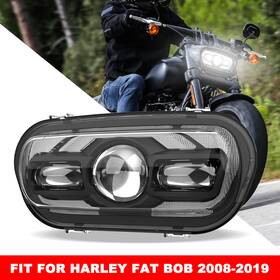 02013 Mot 612715246149 Newest Projector Led Headlight Hi-lo Halo For Harley Dyna Fat Bob Fxdf 2008-2017