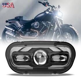 02013 Mot 640486051518 Dot Projector Led Halo Headlight Hi-lo Plug&play For Harley Dyna Fat Bob 2008-17
