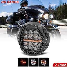 Mot 640486052454 Motor 7 Inch Led Halo Headlight Hi-lo For Harley Electra Glide Flhtc Flhtcuse Flht/i