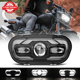 02013 Mot 640486966768 Led Dual Headlight Drl Hi-lo Beam H4 For Harley Dyna Fat Bob Fxdf Fxfb 2008-2019