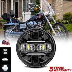 Mot 640486967451 Dot 5.75ftft 5-3/4 Round Headlight Halo For Harley Dyna Wide Glide Fxdwg/low Rider