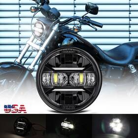 Mot 674519805991 5.75ftft Round Headlight High-low For Harley Dyna Super Glide Fxd Wide Fxdwg