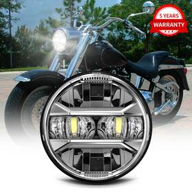 Mot 674519806042 5.75 Inch Chrome Led Headlight Drl For Harley Sportster Heritage Softail Classic