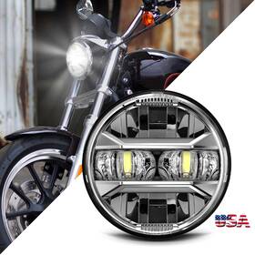 Mot 674519806301 Dot Chrome 5.75 Led Halo Headlight Drl Hi-lo For Harley Blackline 2011 2012 2013