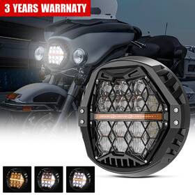 Mot 686585488978 New 7 Inch Round Led Headlight With Halo Angle Eyes For Harley Road King Flhr 1995-2018