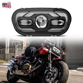 Mot 692090767446 Led Halo Headlight Hi/low Drl Headlamp Replace For Harley Dyna Fat Bob 2008-2019