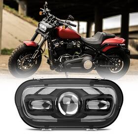 Mot 692090767767 Projector Led Headlight Drl Hi-low Sealed For Harley Dyna Fat Bob Fxdf 2008-2019