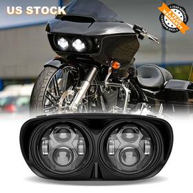 Mot 692090767965 Dot 5.75 Inch Dual Led Headlight Hi-low Beam Plug&play For Harley Road Glide 98-2013