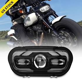 Mot 717931382395 Dot Led Headlight Hi-lo Drl Headlamp For Harley Dyna Fat Bob Fxdf Fxfb 2008-2019