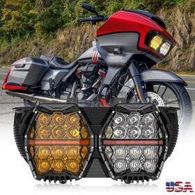 Mot 754137412433 Led Halo Dual Headlamp Bicolor Len For Harley Road Glide Fltr Fltrx Fltrxs Fltru