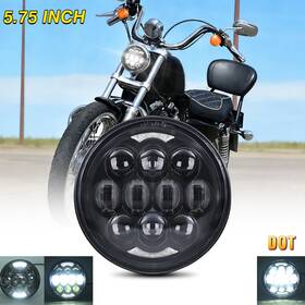 Mot 754137413232 80w 5.75ftft Led Headlight Drl Hi-lo Lamp For Harley Sportster 1200 Custom Xl1200c