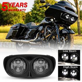 Mot 754137413775 Motor Led Headlight Projector Hi-lo Headlamp Emc For Harley Road Glide 1998-2013