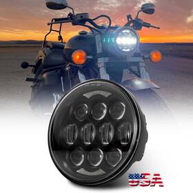 Mot 754137413867 5.75ftft Round Led Headlight Hi/low Drl For Harley Dyna Wide Glide Fxdwg Low Rider