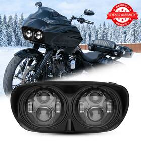 Mot 754137414154 150w Brightest 5-3/4ftft Dual Led Headlight Sealed For Harley Road Glide 1998-2013