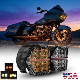 Mot 762891748361 240w Bicolor Led Headlight Hi/low For Harley Road Glide Special Fltrxs 2015-2023