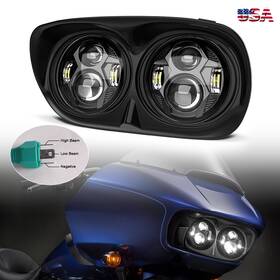 Dh1998hd2013 Mot 5.75ftft Dual Led Headlight Sealed Headlamp Fit For Harley Road Glide Fltr 1998-13