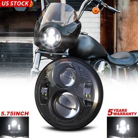 H5001-5.75-08 Mot Black Brightest 5.75ftft 5-3/4ftft Led Headlight High-low For Harley Street Bob Fxdb