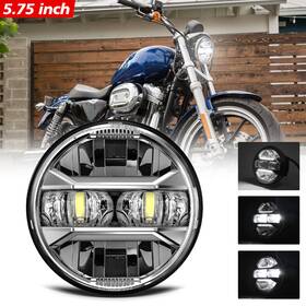 H5001-5.75-round-headlight Mot Projector 5-3/4ftft 5.75 Chrome Led Halo Headlight For Harley Sportster Xl1200 883
