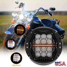 Hc7-01-bk Mot 150w Projector 7 Inch Halo Led Round Headlight Emc For Harley Road King Flhr/i 1994