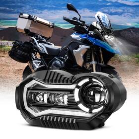 Mot R1200 2004-2012 Newest Upgrade Led Headlight Hi-lo Halo Drl For Bmw R1200gs Motorcycle