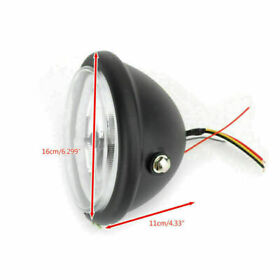 M513-a086-yellow Motorcycle 6.3inch Yellow Light Round H4 Headlight For Cafe Racer Custom Bobber Yu