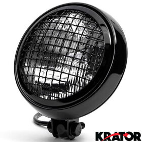 Motorcycle Head Light Mesh Grill Cover Housing Lens Black 6inch Headlight Cruiser