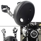 Hukyu-41yf674-2 Motorcycle New Black Metal Headlight 7-inch Retro Led Shell For Harley