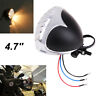 Mpp-2166hl02708-2f Mpp Round Finned Grill Headlight For Harley Chopper Bobber Cafe