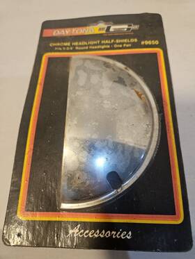 9650 Mr. Gasket Chrome Headlight Shields Fit 5 3/4 Round Headlights 1 Pair #9650