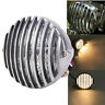 Mrp-2166hl02707 Mrp Chrome Finned Grill Headlight Headlamp For Harley Chopper Bobber