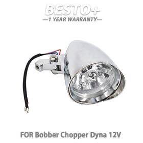 Btp928p Munirater Motorcycle Chrome Visor Headlight Lamp For Bobber Chopper Dyna 12v New